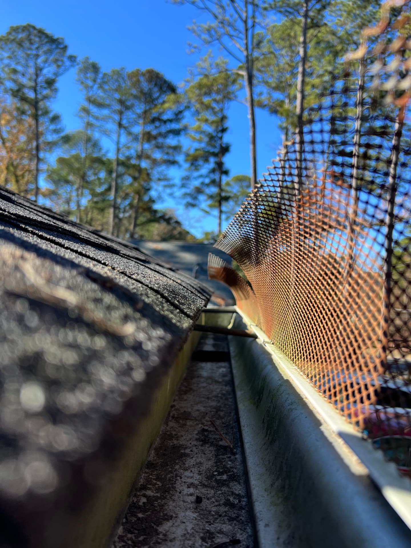 Debris and rust cleared out of a home's gutter